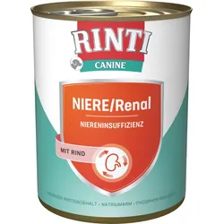 RINTI Canine 800g Dose Hundenassfutter Diätnahrung 6 x 800 Gramm Niere/Renal Rind