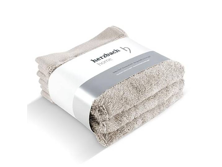 herzbach home Handtücher Pura Seiftuch 30x30 cm 3er Set 100% Baumwolle