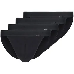SKINY Herren Tanga-Slip, 4er Pack - Cotton Retro, Unterhose, Feinripp, Baumwolle Schwarz / XL