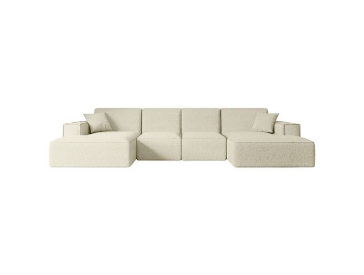 WOHNLANDSCHAFT SIERRA-U - 349x169x80 cm Beige Bouclé