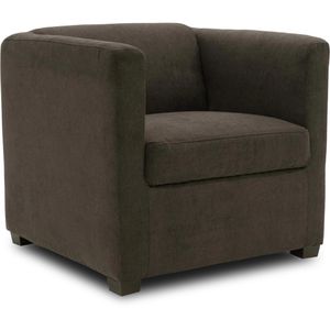 DOMO-Collection Loungesessel Bob FK, espresso, mit Vierfußgestell aus Holz und Stoffbezug