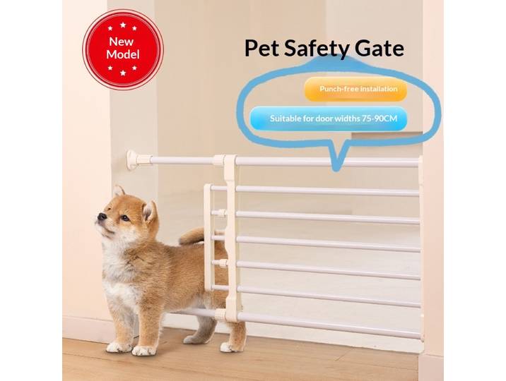 Barrière Rétractable pour Animaux de Compagnie en Acier Inoxydable, Installation Facile Sans Perçage, Barrière de Sécurité pour Bébé, Barrière Extensible pour Porte Intérieure, Fournitures pour