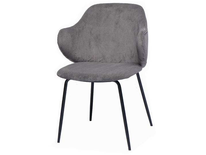 Stuhl Aurelia Grau, Schwarz Stoff Cord, Metall