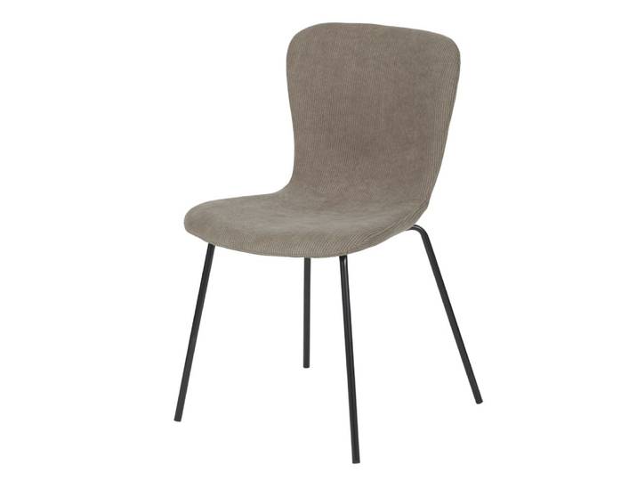 Chaise en velours côtelé recyclé beige capuccino