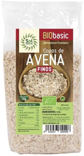 Sol Natural Copos de Avena Finos Familiar Bio 1 Kg