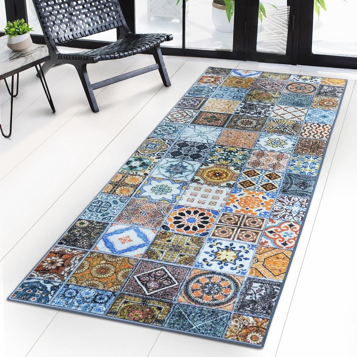 Bonita Tapijtloper met patroon - Modern en Vintage design - Polyamide - 80 x 100 cm