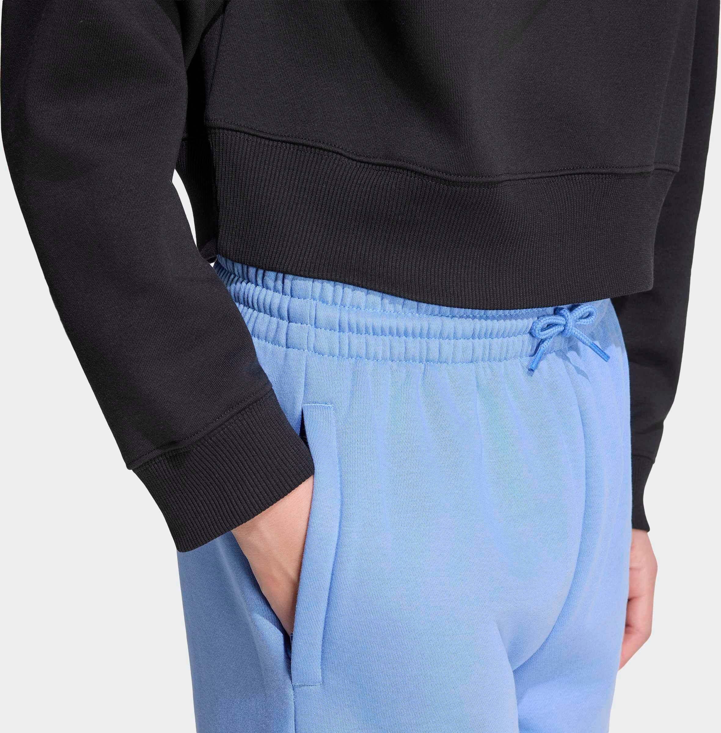 Sporthose ADIDAS ORIGINALS "WIDE LEG PANTS", Mädchen, Gr. 152, N-Gr, blau (blufus,), Obermaterial: 70% Baumwolle, 30% Polyester, Hosen Sporthose, Sporthose für Kinder, weite Hosenbeine, sportlicher Stil blufus, 152, N-Gr