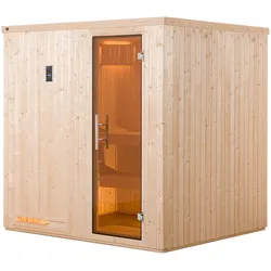 Weka Sauna Halmstad 2 mit Glastür und Fronteinstieg - 68 mm5,4 kW Kompaktofen mit integr. Steuerung