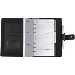 Bind Terminplaner A6 Kunstleder mit Druckknopfverschluss schwarz schwarz, 13.5x19 cm