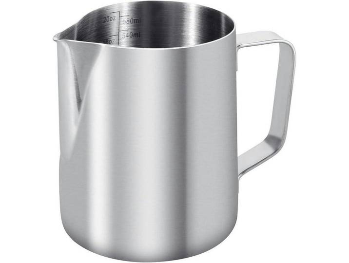 Milchkännchen Edelstahl 600 ml, Silberfarben, Metall, 10x10 cm, Geschirr, Kannen & Karaffen, Milchkännchen