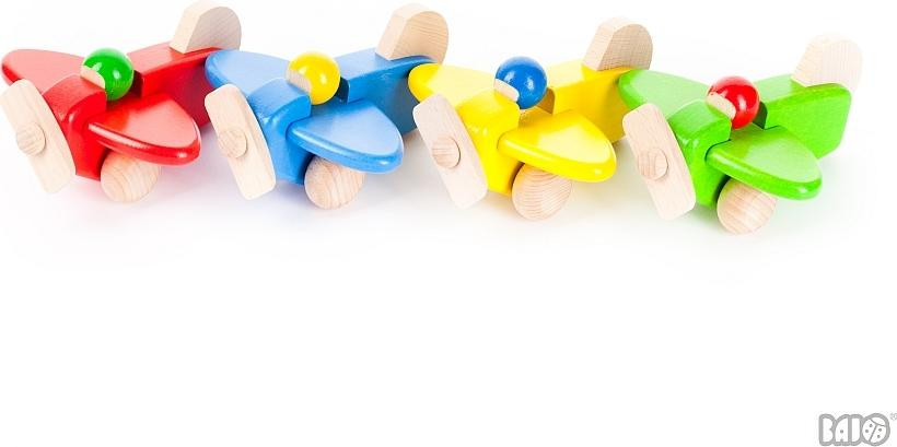 Bajo Houten vliegtuigje met piloot - Speelgoed