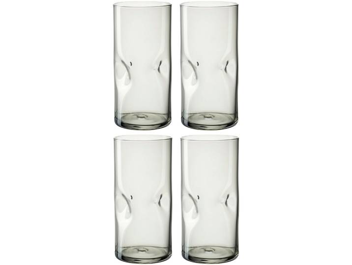 Longdrinkglas LEONARDO VESUVIO , grau, H:14cm Ø:7cm, Glas, Trinkgefäße, Longdrinkglas, 330 ml, 4-teilig