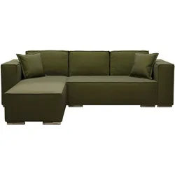 ECKSOFA L Form Vinoria Grün 255/180/82 cm Links mit Schlaffunktion