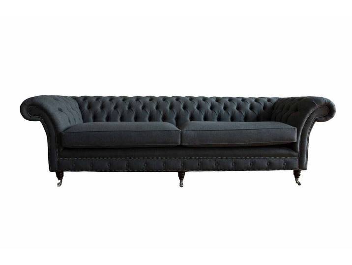 Xlmoebel Chesterfield-Sofa Design Sofa 4 Sitzer Textil Polster Klassisches Sofa, Sofa 1 Teile, Made in Europa