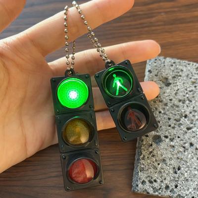 Useful Little Things Mini LED Traffic Light Keychain Electronic Pedestrian Signal Toy Pendant mixed 2pcs
