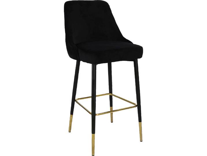 Hochstuhl KAYOOM Barstuhl Mojo, gesteppte Rückenlehne , schwarz, B:53cm H:110cm T:57cm, Polyester, Stühle, Hochstuhl, modern, elegant, Unaufdringliche moderne Farbauswahl