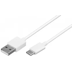 GOOBAY USB-C Lade- und Synchronisationskabel, 2 m, Weiß - verbindet Geräte mit USB-C- und USB-A Anschlüssen miteinander