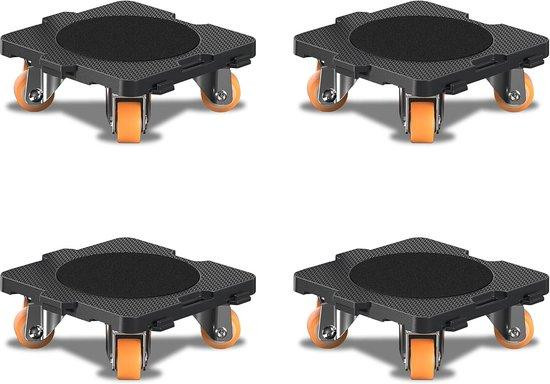 Set van 4 zachte meubelrollers met 360 graden draaibaar transportwiel, tot 100 kg draagvermogen