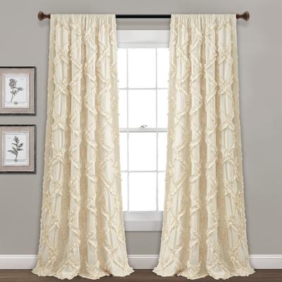 Lush Decor Ruffle Diamond Curtain Panel Pair