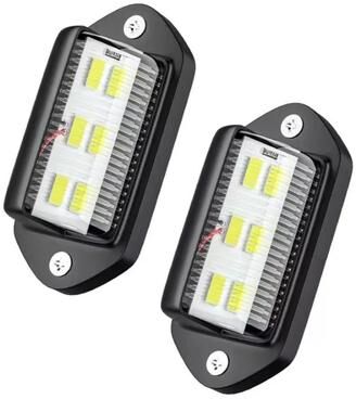 Inspired Living High Intensity Waterproof LED License Plate Light Kit For Truck & Trailer 2pcs Black