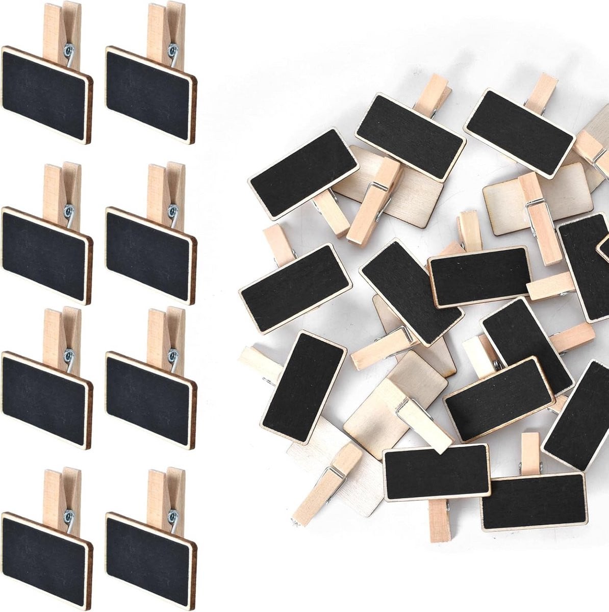50 stuks Mini Houten Clips in houtkleur voor memoborden en prijskaartjes