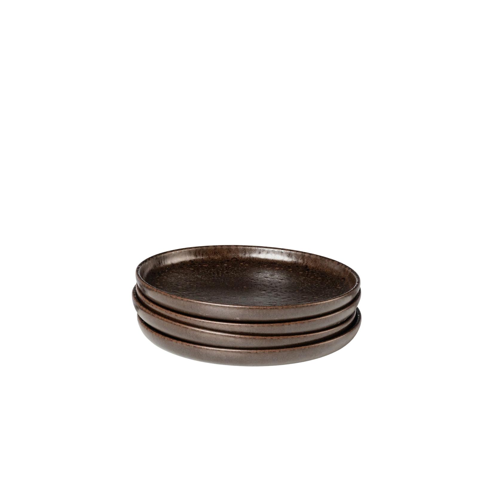 Gipfelstück Dessertteller-Set, Steinzeug Glockenklang Bronze / Braun