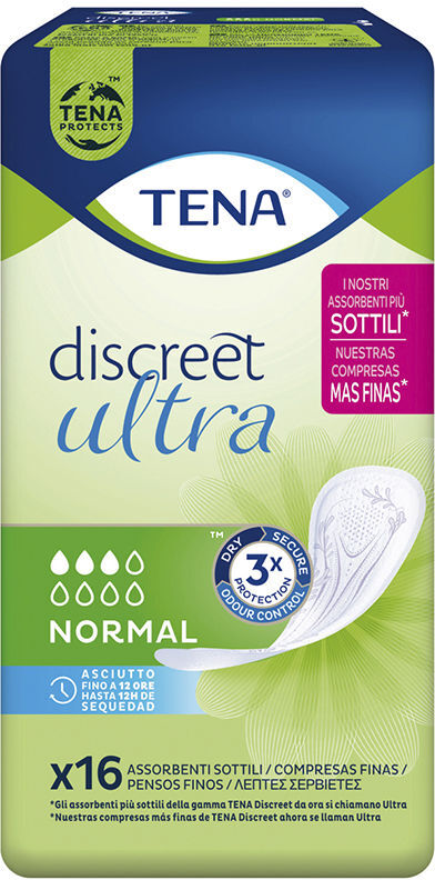 Tena Lady Discreet Ultra protection pour incontinence normale 16 u