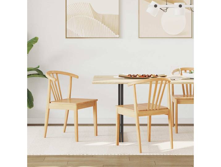 vidaXL Esszimmerstuhl 2 stk. Solides Gummiholz Natur 51 x 61 x 80,5 cm