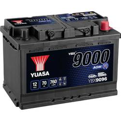 Yuasa AGM Start Stop Plus Autobatterie 12 V 70 Ah Poltyp: T1 YBX9096