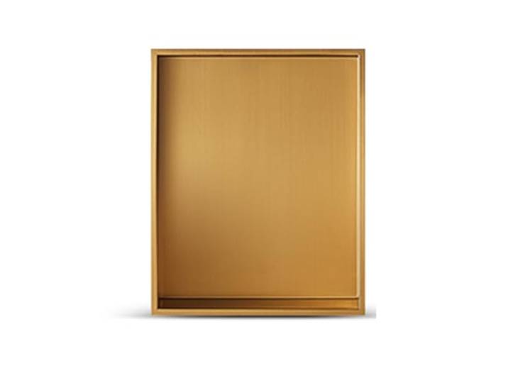 Regal für Duschwandnische Duschwandnische aus gebürstetem Edelstahl Goldgrau + mehrere Größen + Duschaufbewahrung: Organisiert(Gold,12.0x12.0x4.01in)