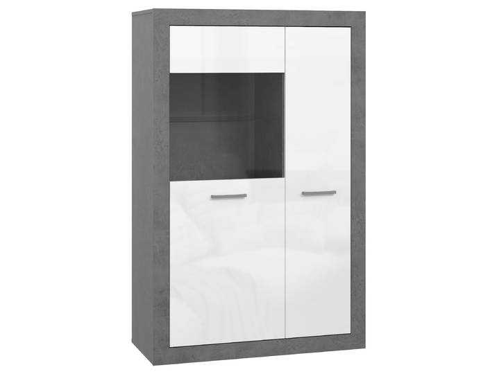 Buffet Lunxi 93 x 146 x 41cm Blanc/Gris/Imitation béton/Blanc
