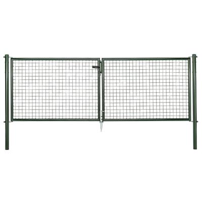 Zaundoppeltür ALBERTS "Wellengitter-Doppeltor mit Zubehör", grün, B:299cm H:125cm, Stahl, Tore, Höhe: 100 - 125 cm, Breite: 299 cm