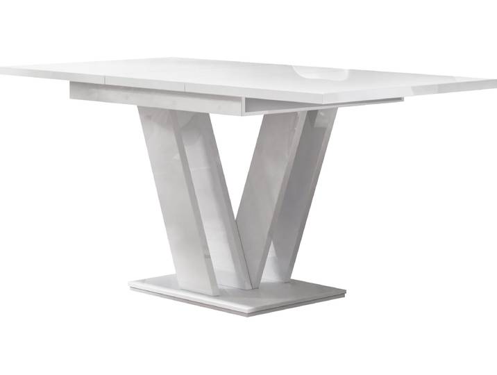 MIRJAN24 Esstisch Masiv, Design Tisch, Stilvoll Ausziehbar Esszimmertisch, Esszimmer (Farbe: Weiß Hochglanz)