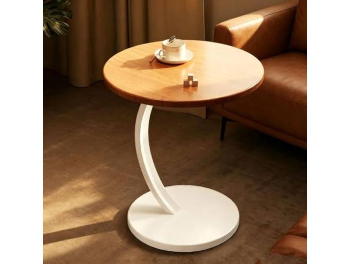 PEIVYRBCGA Runder Beistelltisch Metallgestell für Wohnzimmer Schlafzimmer Kompakter runder Nachttisch mit Metallrahmen 40cm(F)