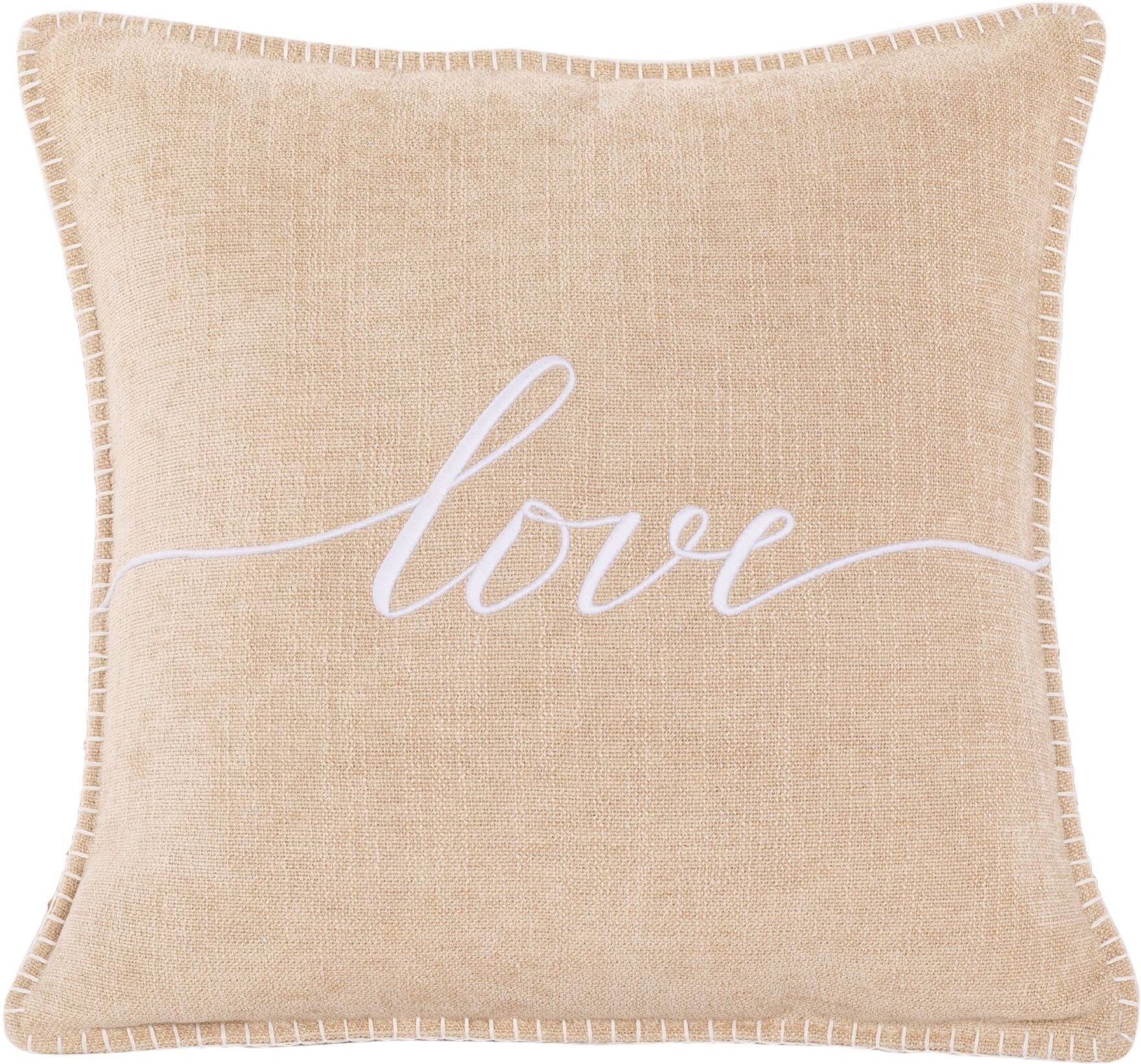 Tirolix Cuscino con Scritta 45 x 45 cm Crema