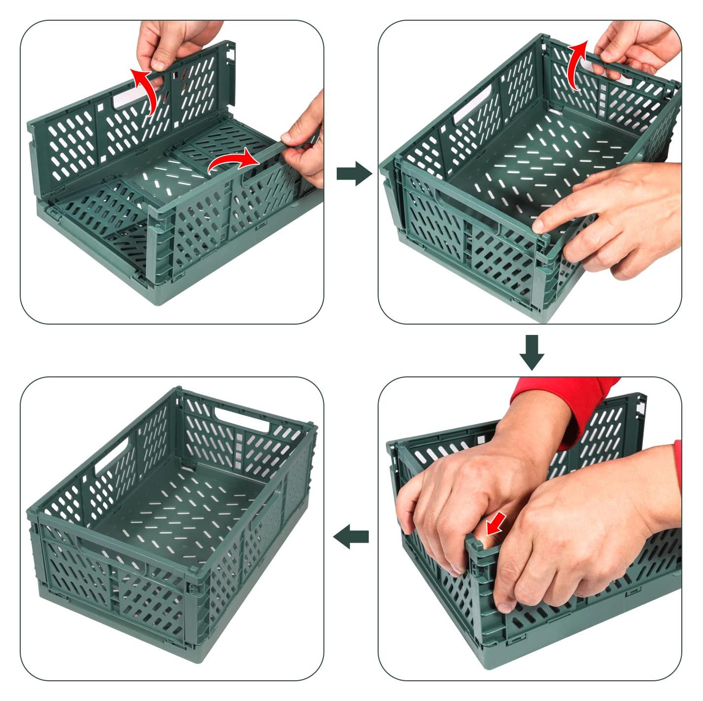 Solid Vouwkist van plastic, stapelbaar, 2 stuks