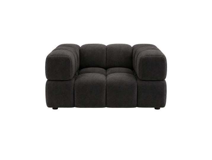 Kaiser Möbel Sessel, Veloursstoff Bluvel, Schwarz, Averro, Holz, 160x70x96 cm, Wohnzimmer, Sessel, Polstersessel