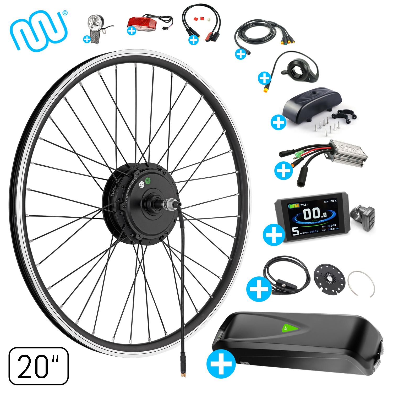 windmeile | E-Bike Umbausatz, Hinterrad Motor, inklusive Akku, mit komplettem Zubehör, Schwarz, 26" Zoll, Umbau Kit, Pedelec