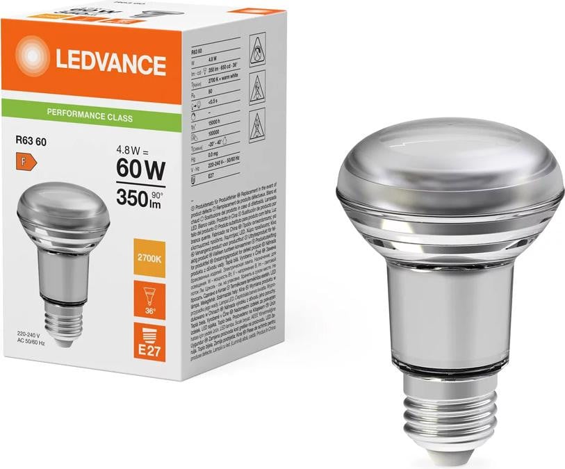 Osram LED-reflektor 4,8-60W R63 E27 36° 827