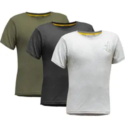 T-Shirt "HOLZER" 3er-Set - M - schwarz