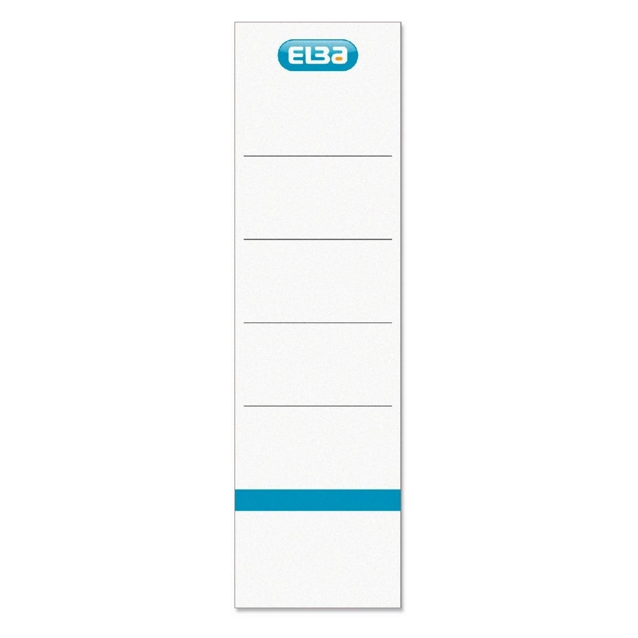 Elba Ordnerrücken-Einsteckschild, kurz/breit, weiss aus Karton, beidseitig beschriftbar, Aufdruck Logo (400039636)