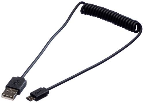 Roline USB-Kabel USB 2.0 USB-A Stecker, USB-Micro-B Stecker 1.00m Schwarz Geschirmt 11.02.8317