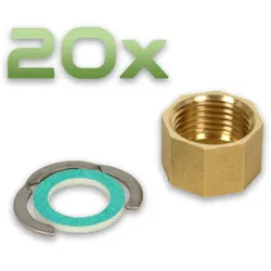 20x Solarverschraubung Edelstahl Wellrohr (Ausführung: für ein DN 25 Rohr)