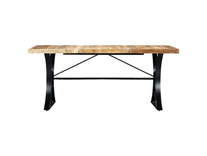 KGHERMDF Esstisch 180x90x76 cm Mango Massivholz Handgefertigt, Stahlbeine, Robust, Industrieller Stil, Für Kuchen Und Esszimmer