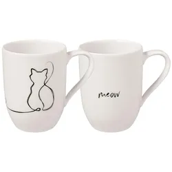KAFFEEBECHER CAT Statement weiß 280 ml 2er Set
