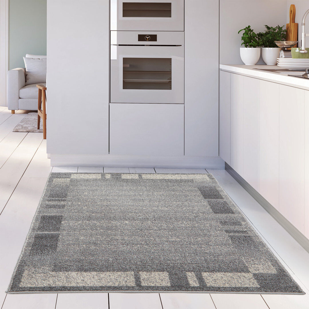 THE RUGS Ephesus Collection Living Room Rugs Bordered Design in Grey/Cream Cream;Grey Rectangle 160 x 230cm