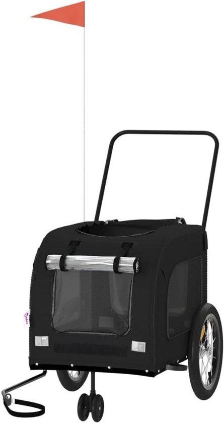 Fahrradanhänger für Hunde - Hundeanhänger für Reisen - Transport für Haustiere - Robustes Eisengestell - Max. 45 kg - Schwarz