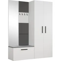 GARDEROBENSCHRANK MODULO 160,6/204/40 cm Modern Garderobe-Set Weiß