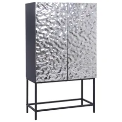 Highboard Marlene Schwarz/Edelstahlfarben