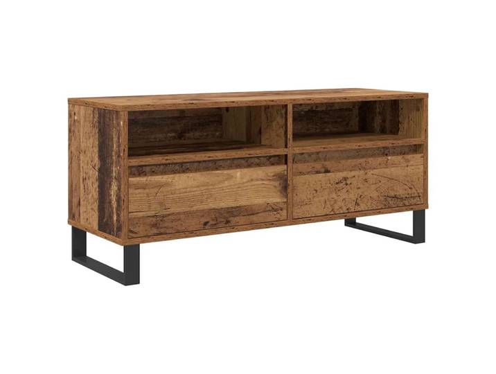 Meuble tv rectangulaire moderne 100 x 44 x 34 cm bois marron